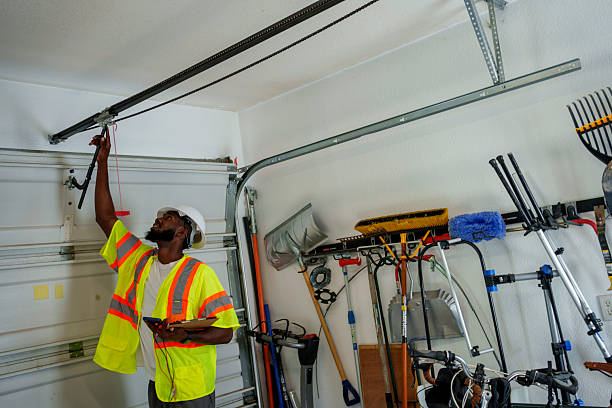 Professional Garage Door Panel Replacement technician working in West Dundee, IL